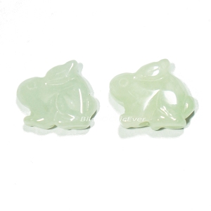 2x Jade Anhänger, Hase, Sternzeichen Tierzeichen, Schmuck DIY, 7950